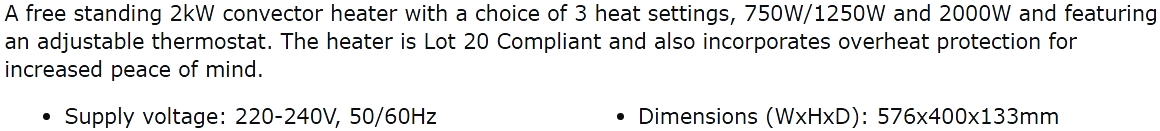 תנור חימום PRO ELEC PEL00939 TEXT